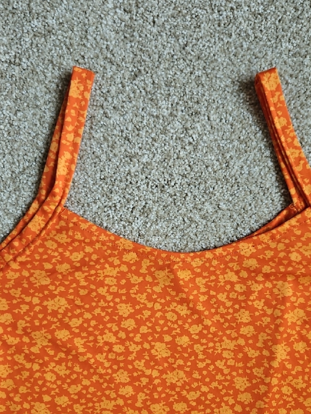 Orange Floral Slip Dress - Picture 3 of 8